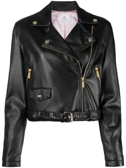 Zip-Up Faux Leather Biker Jacket