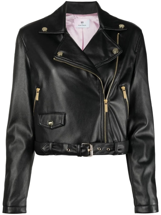 Zip-Up Faux Leather Biker Jacket