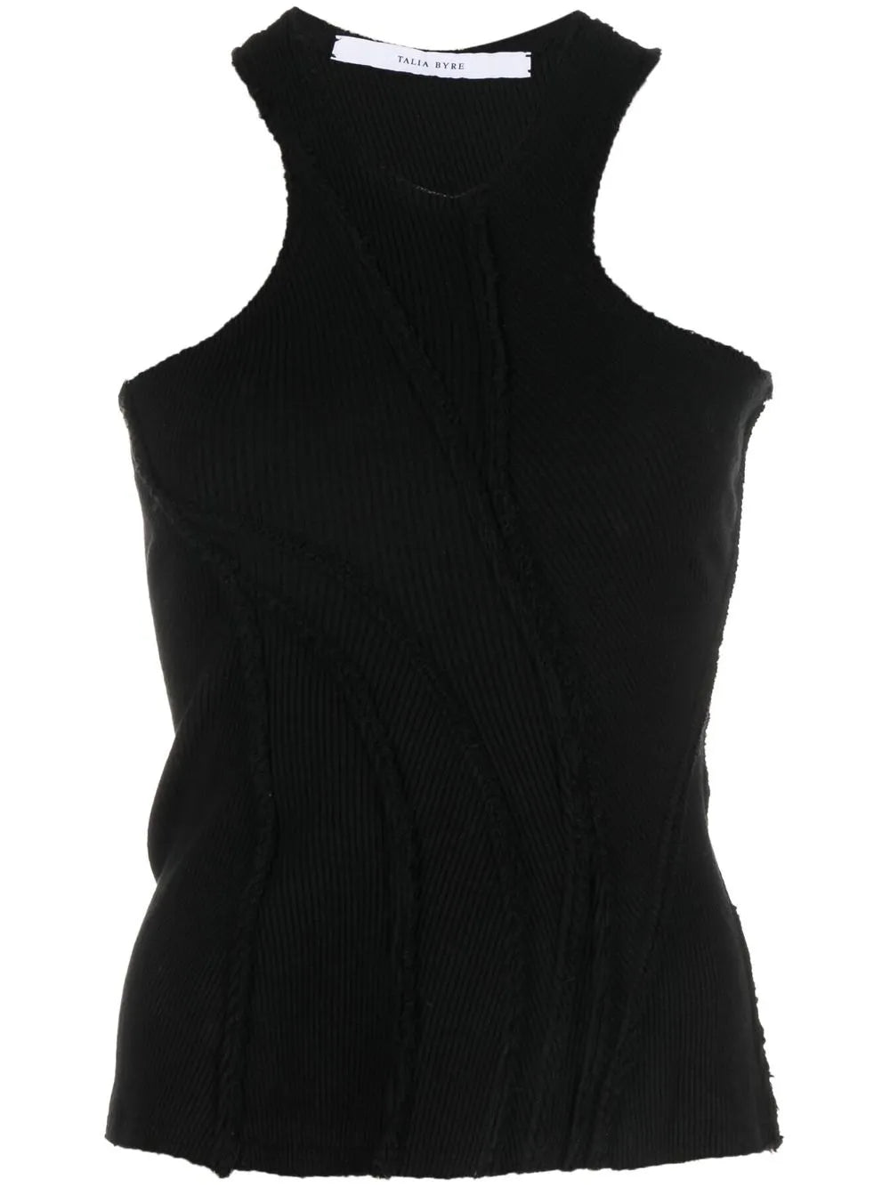Rib-Knit Halterneck Tank Top