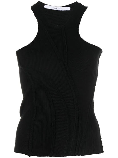 Rib-Knit Halterneck Tank Top