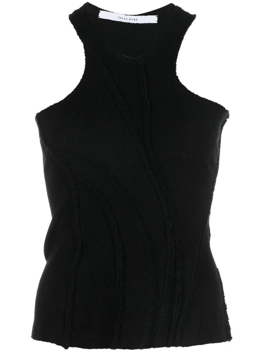 Rib-Knit Halterneck Tank Top