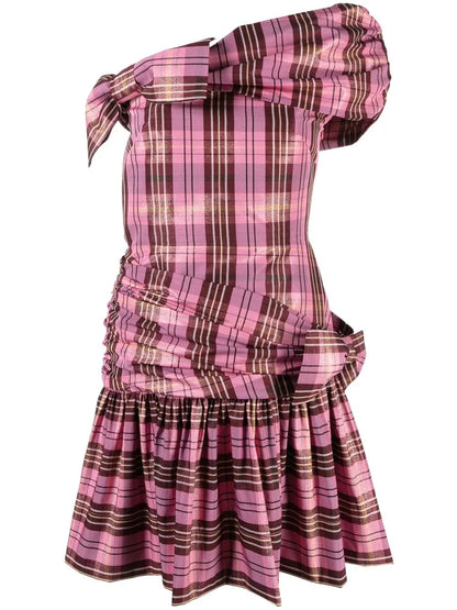 Dimitria Tartan-Print Mini Dress