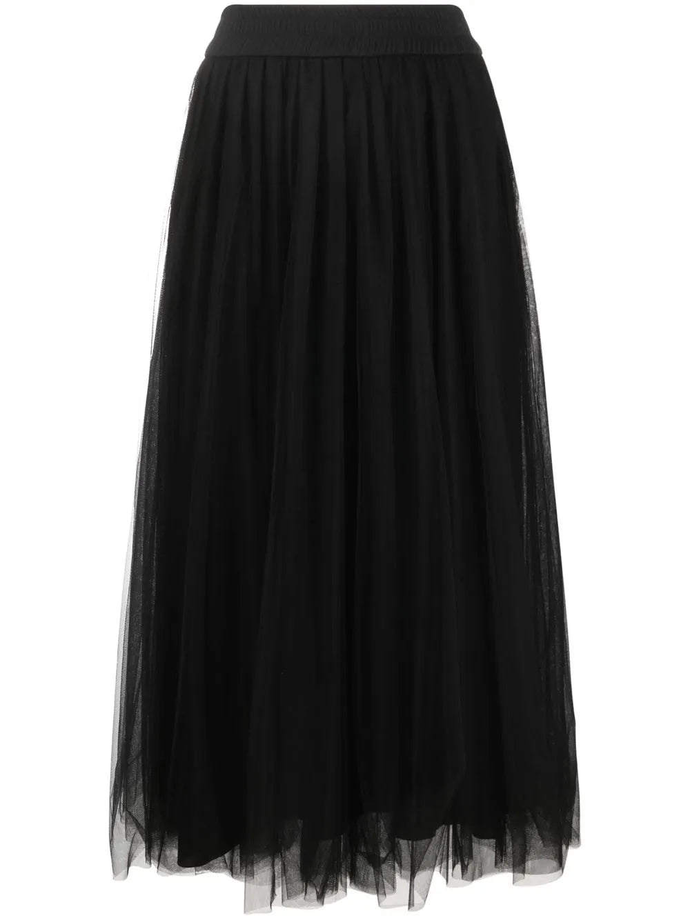 High-Waist Tulle Midi Skirt