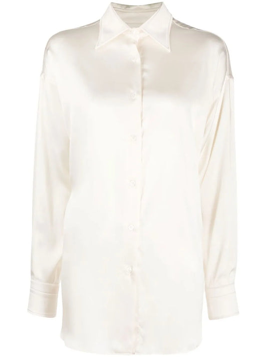 Pointed-Collar Long-Sleeved Shirt