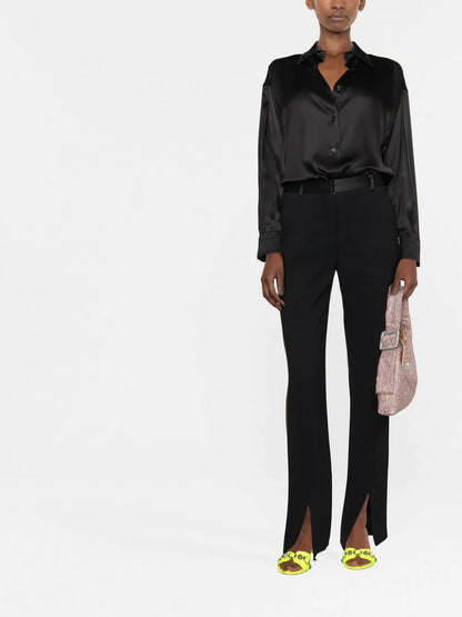 Pointed-Collar Button-Up Shirt