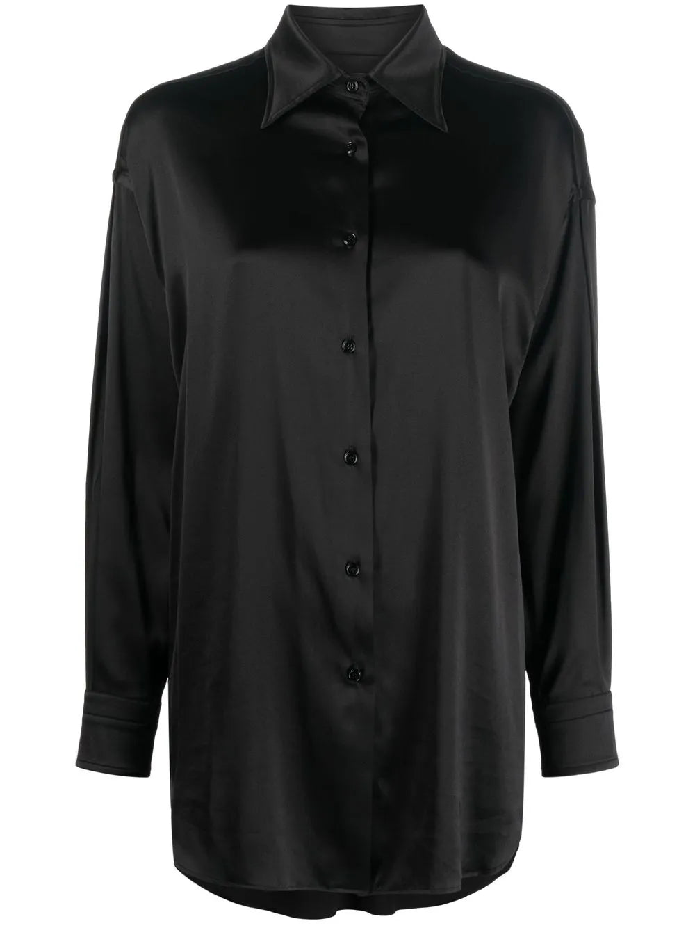 Pointed-Collar Button-Up Shirt