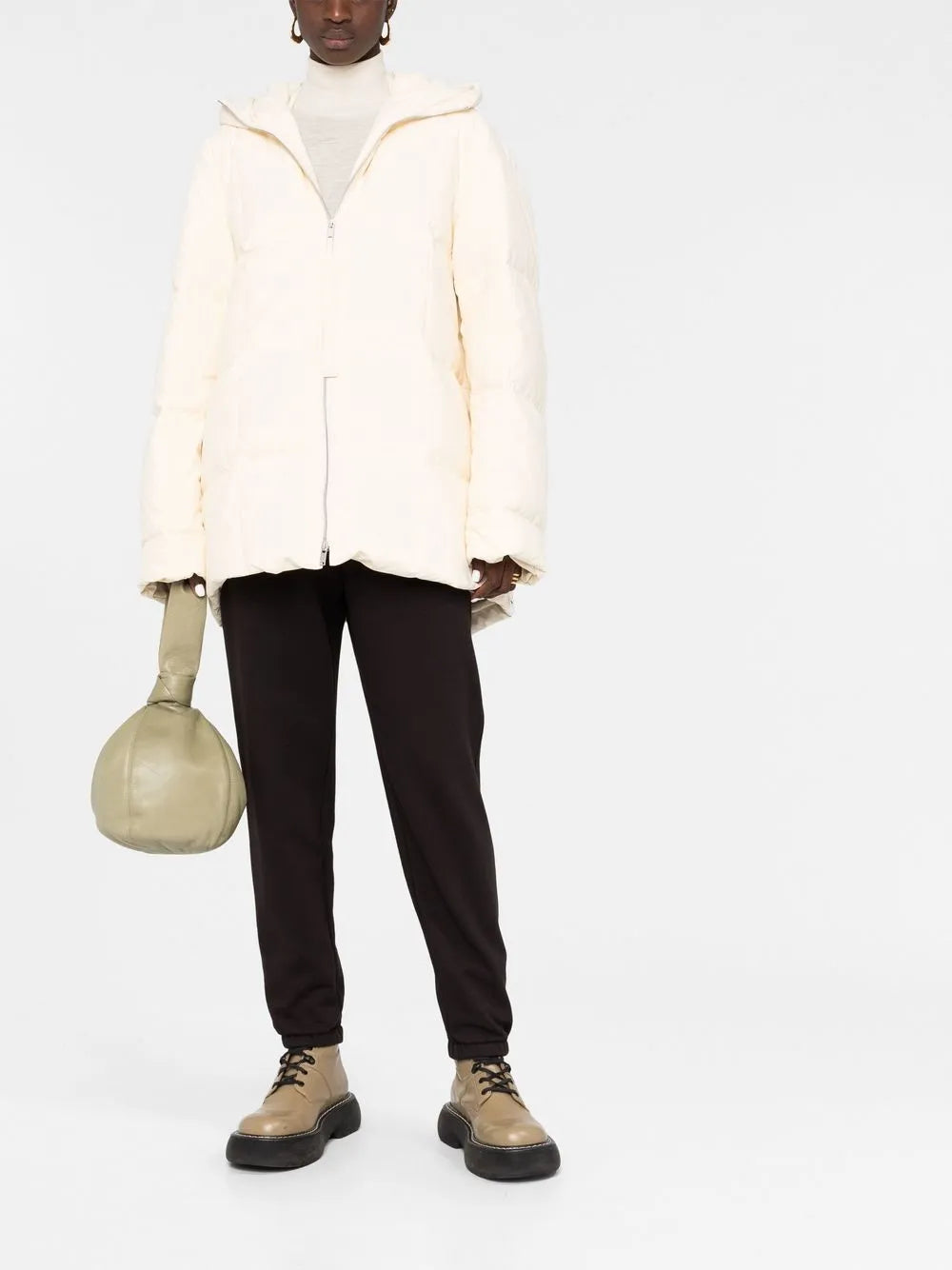 Padded Zip-Up Cotton Hooded Coat