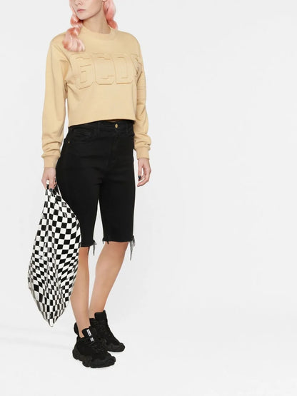 Logo Print Cropped Sweatshirt
