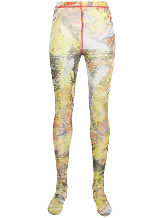 Abstract-Print Footed Leggings