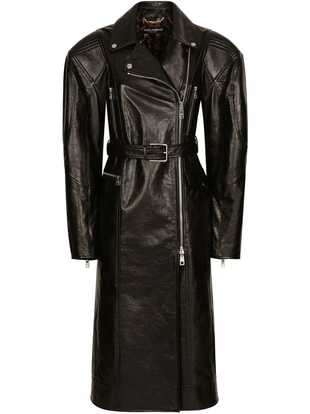 Belted Leather Coat