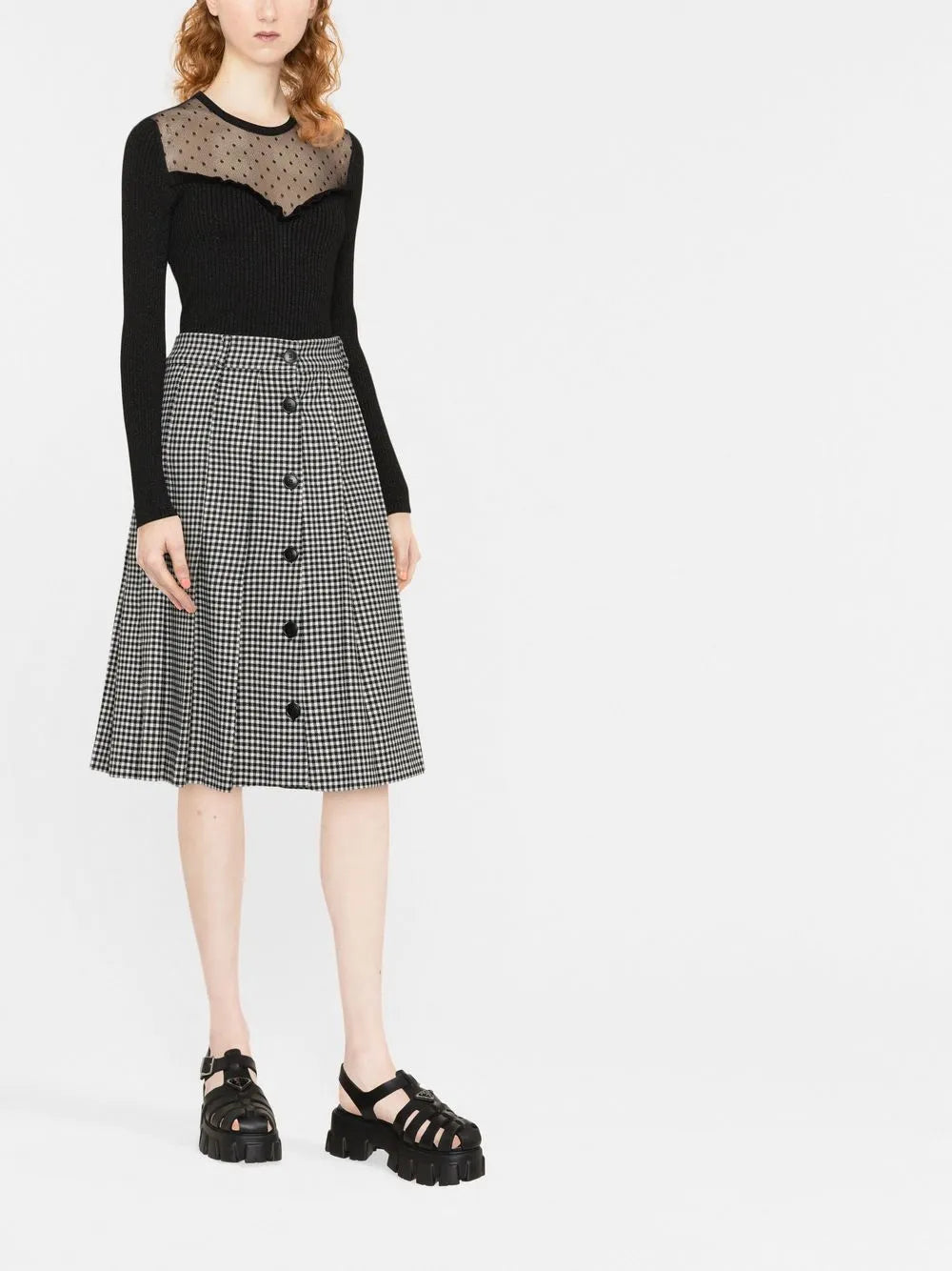 Point D'Esprit Tulle Knitted Top