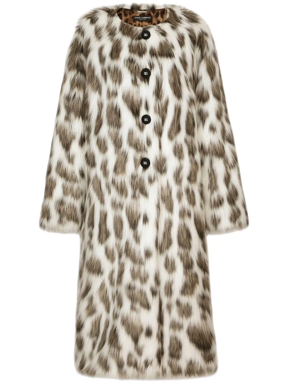 Leopard-Print Faux-Fur Coat