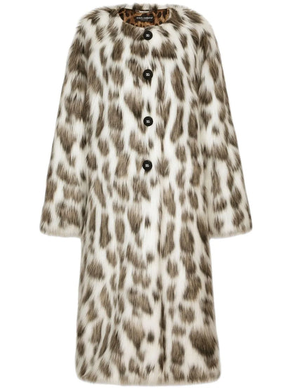 Leopard-Print Faux-Fur Coat