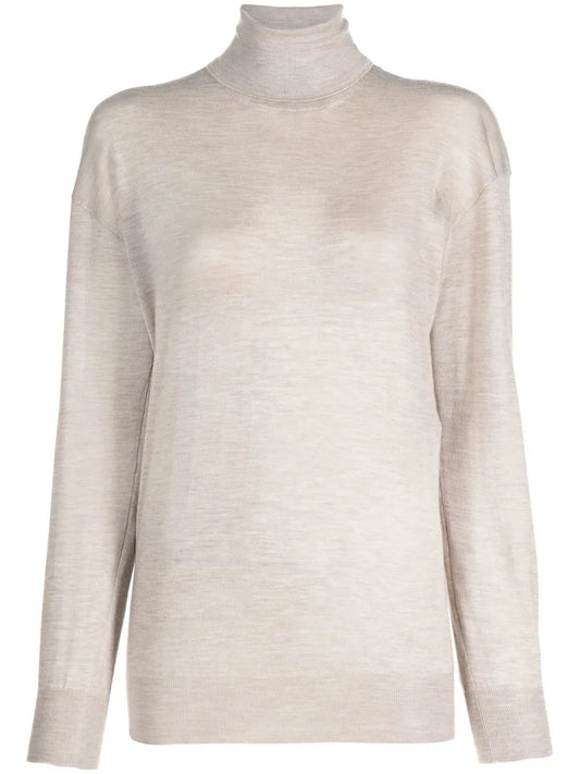 Ribbed-Knit Roll Neck Sweater