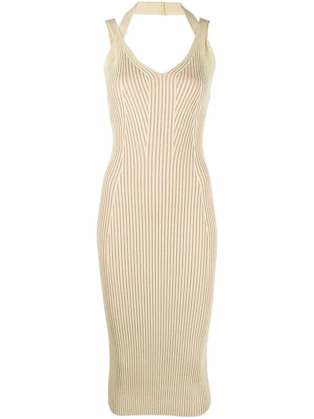 Ribbed Halterneck Midi Dress