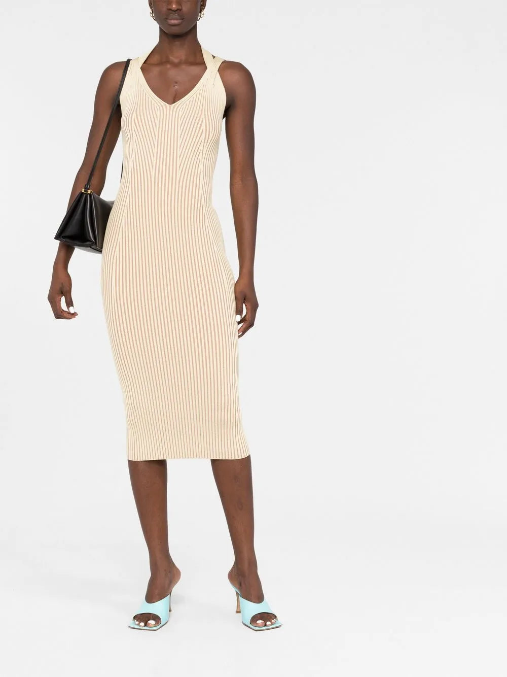 Ribbed Halterneck Midi Dress