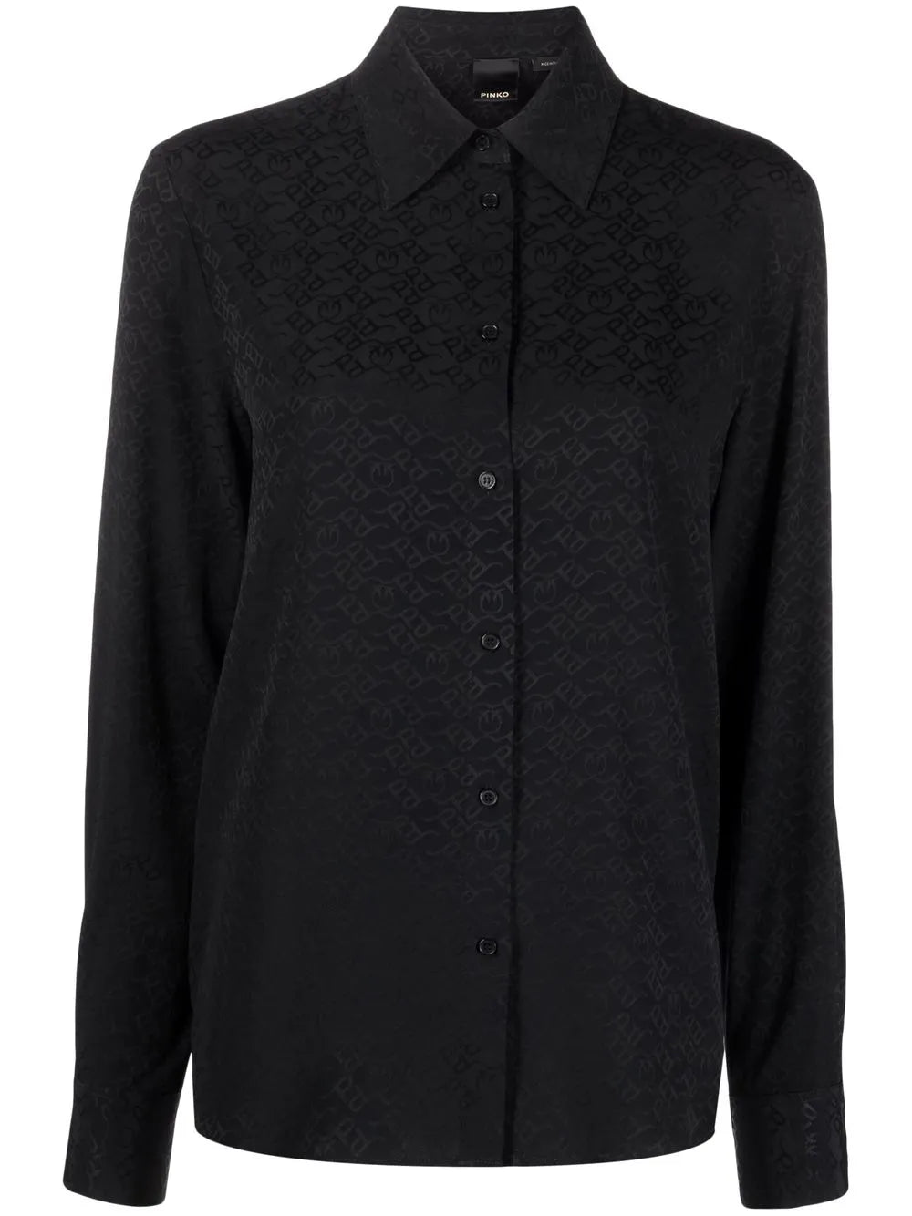 Monogram Pattern Button-Up Shirt