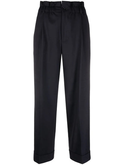 Paperbag-Waist Straight Leg Trousers