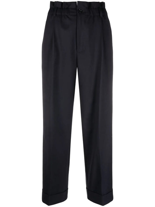 Paperbag-Waist Straight Leg Trousers