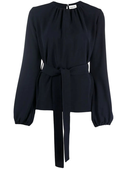 Gathered Tie-Waist Blouse
