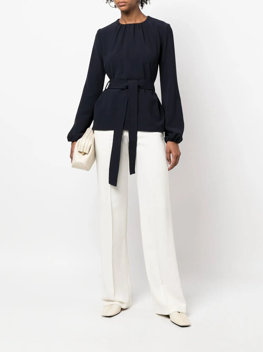 Gathered Tie-Waist Blouse