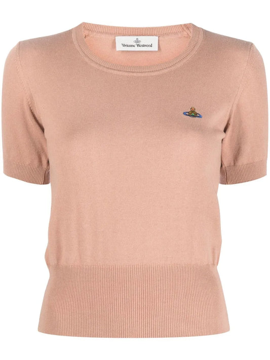 Orb-Embroidered Knitted Top