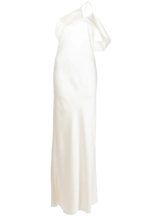 Bias-Cut One-Shoulder Gown