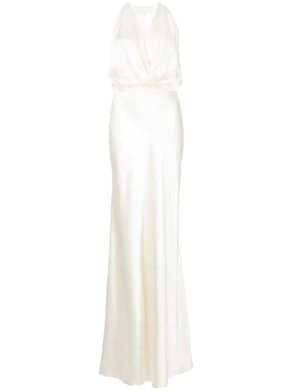 Draped Halterneck Gown Dress