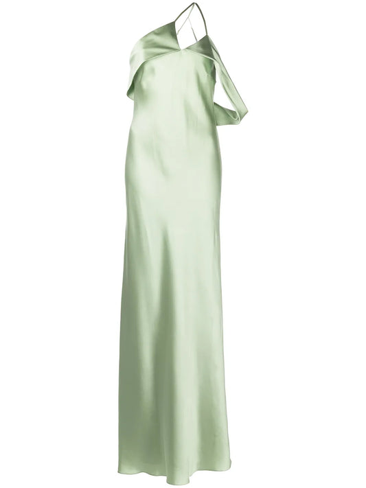 Bias-Cut One-Shoulder Gown