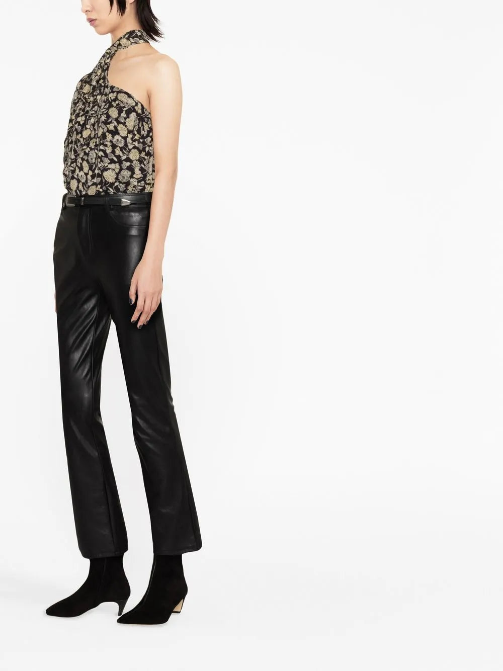 Floral-Print One-Shoulder Blouse