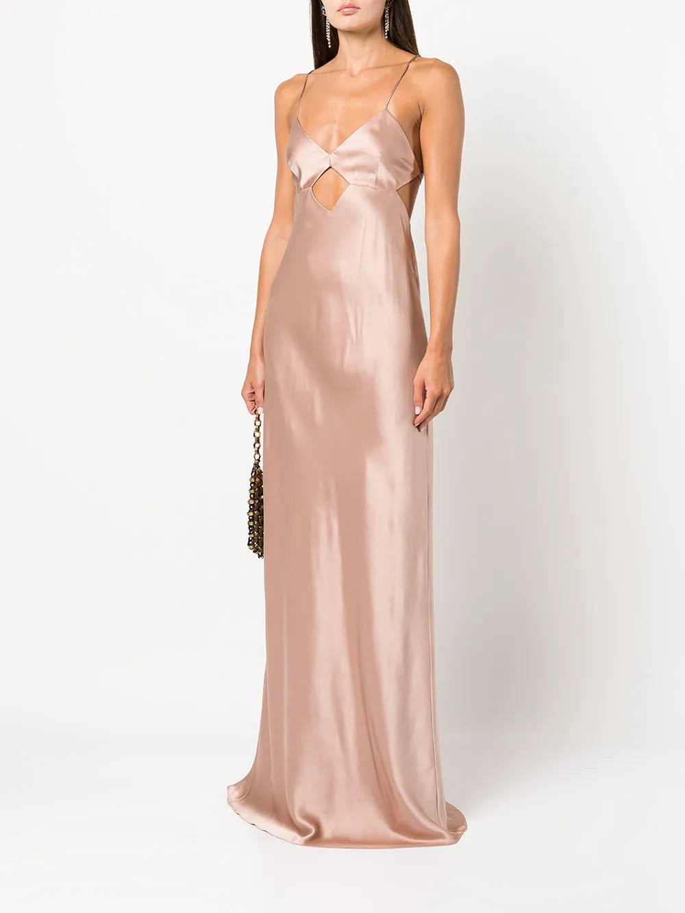 Cut-Out Detail Silk Gown
