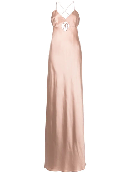 Cut-Out Detail Silk Gown
