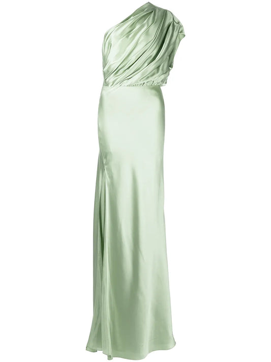 Side-Slit One-Shoulder Gown