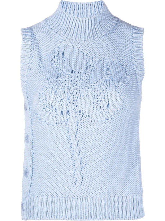 Irina Floral Knitted Wool Vest
