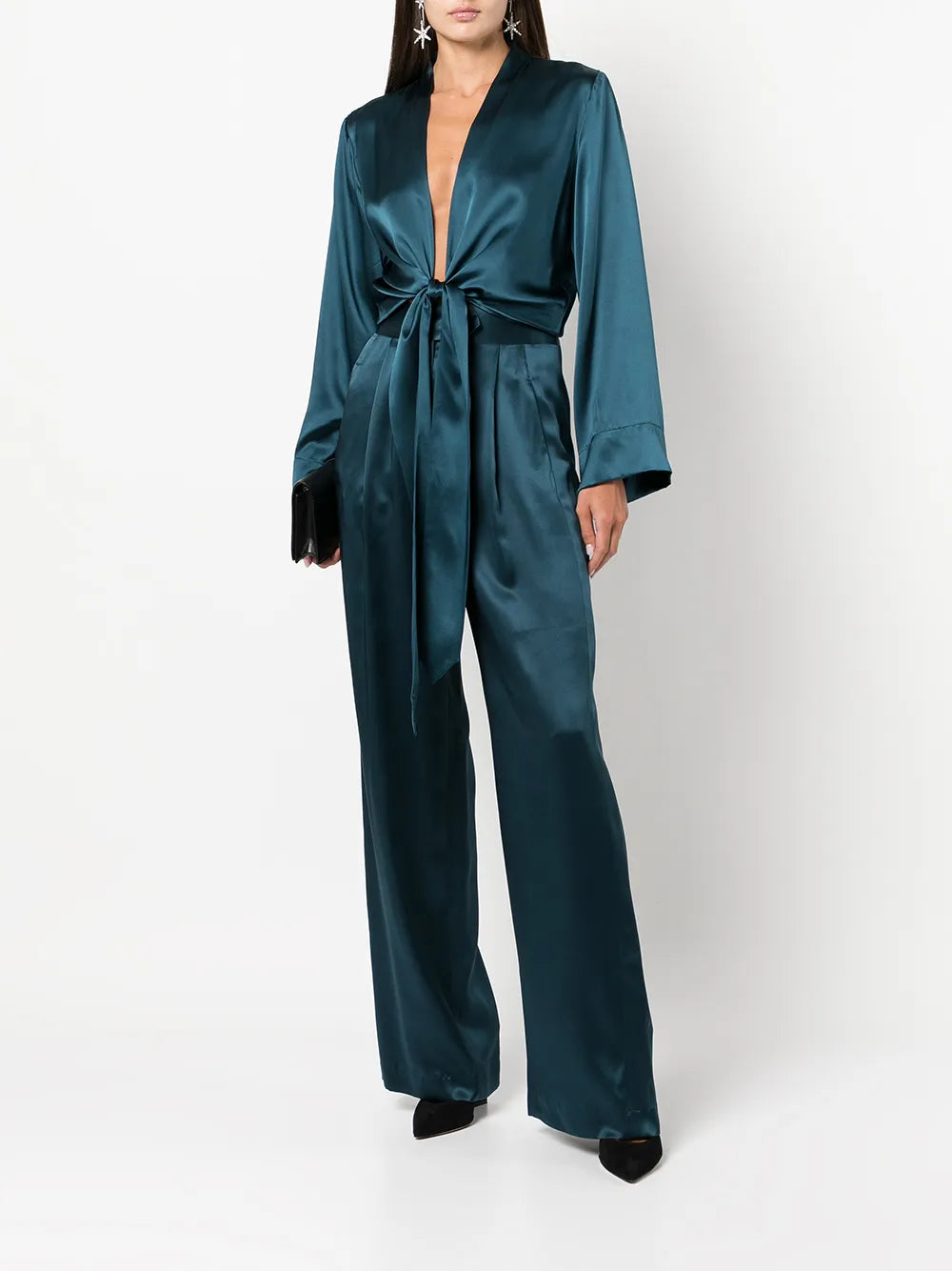 Long Sleeved Tie-Waist Blouse