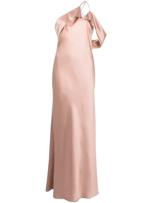 Bias-Cut One-Shoulder Gown