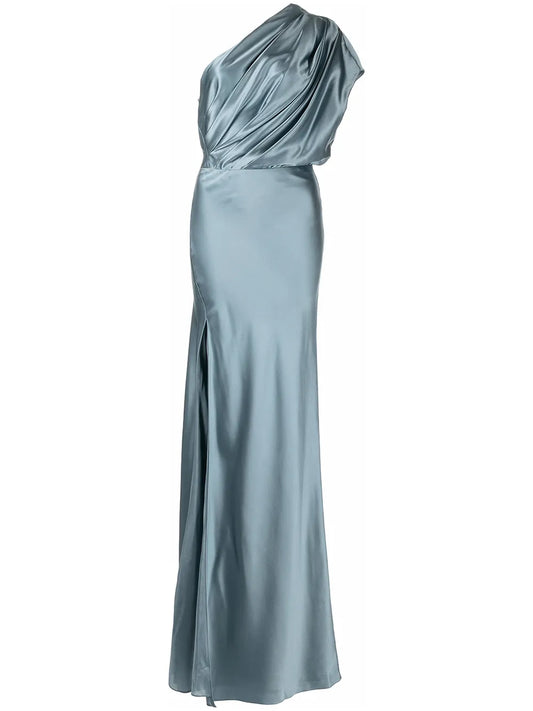 Asymmetric Open Back Gown