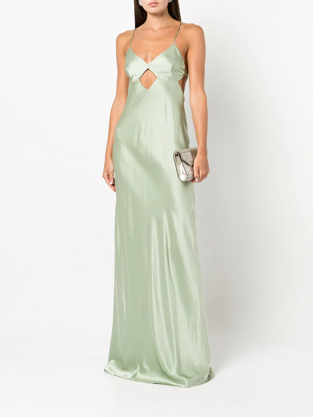 Cut-Out Detail Silk Gown