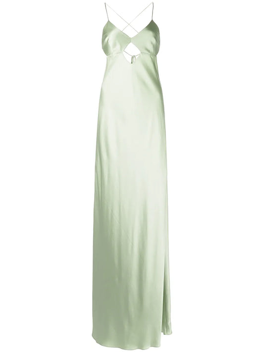 Cut-Out Detail Silk Gown