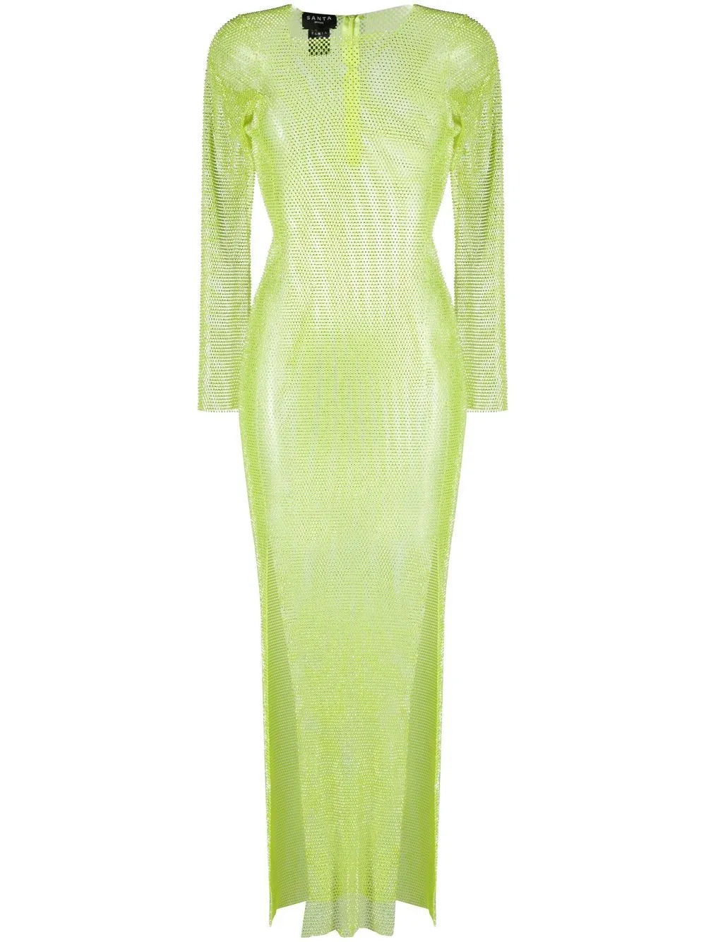 Diamonds Rhinestone-Embellished Mesh Maxi Dress
