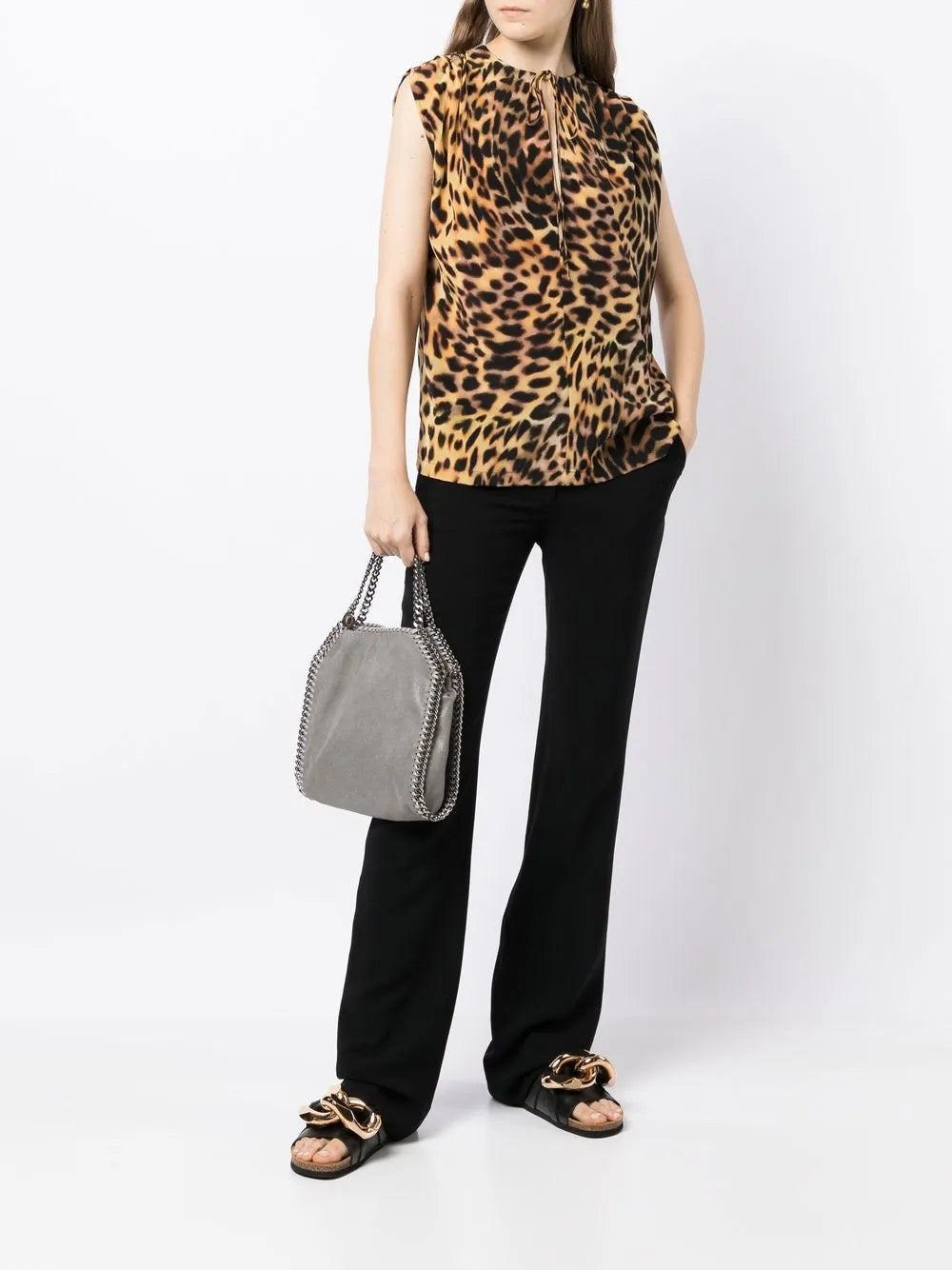 Leopard-Print Silk Blouse