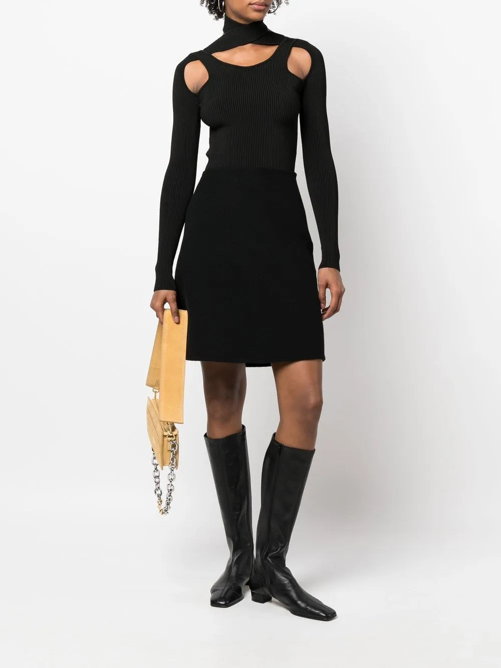 High-Waisted Wool Skirt