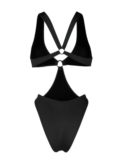 Cut-Out V-Neck One-Piece