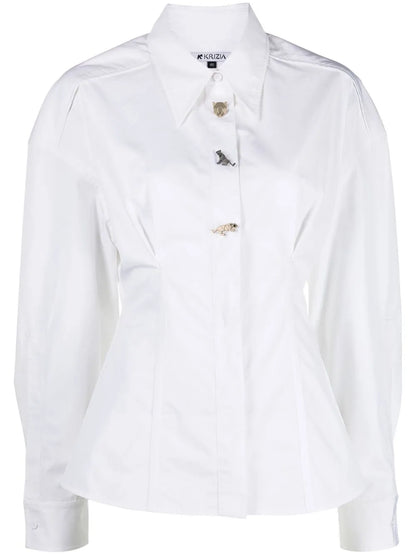 Contrasting-Button Detail Shirt