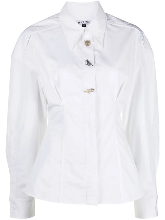Contrasting-Button Detail Shirt