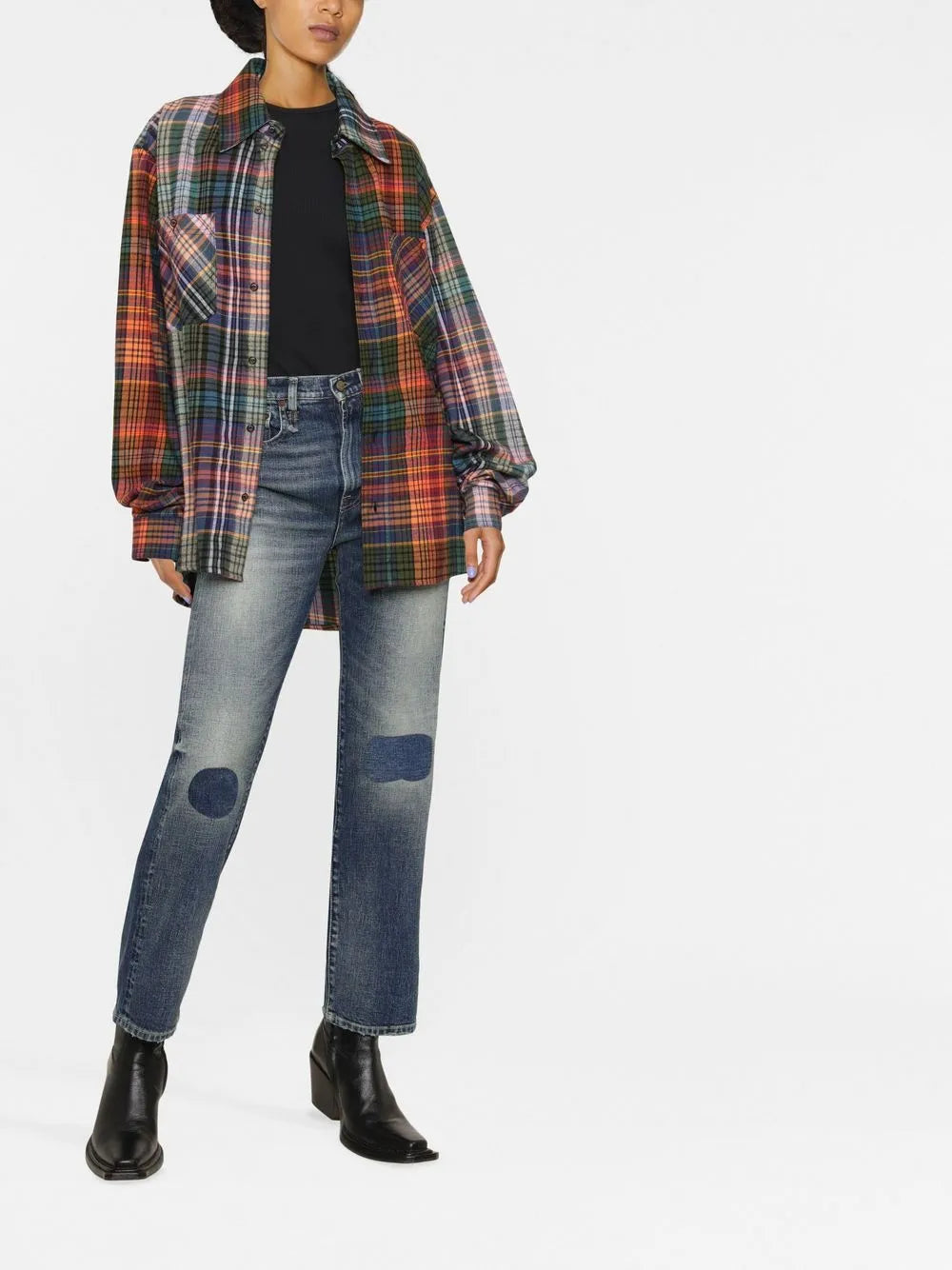 High-Waisted Slim-Cut Jeans