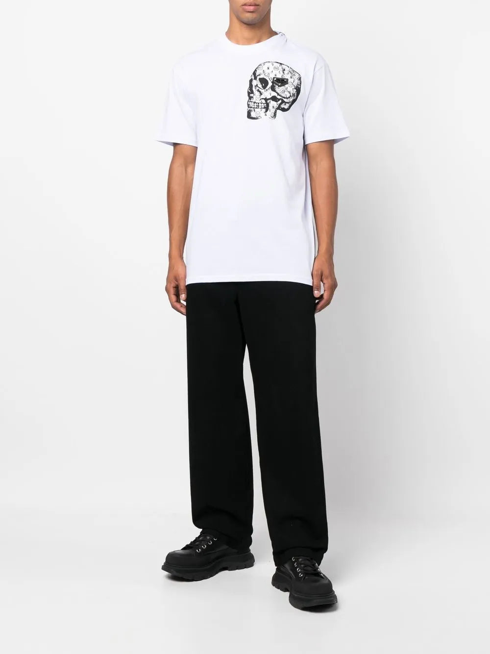 Skull-Print Crew-Neck T-Shirt