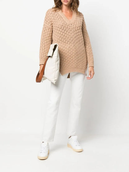 V-Neck Woven Jumper