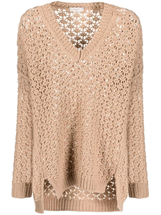 V-Neck Woven Jumper