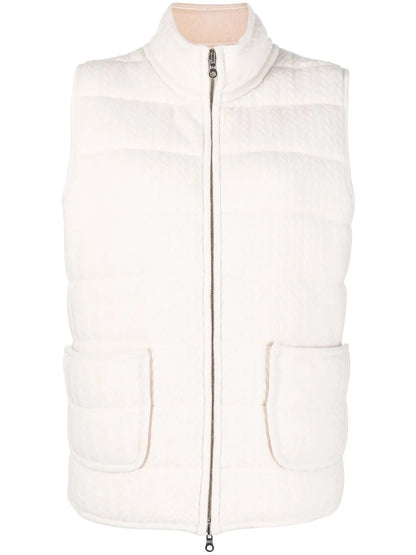 Textured-Knit Padded Gilet Jacket